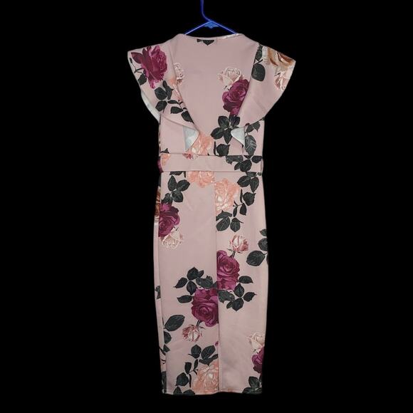 PrettyLittleThings Bodycon Floral Print Ruffles on Top Sleeveless Size 0 - Picture 9 of 16